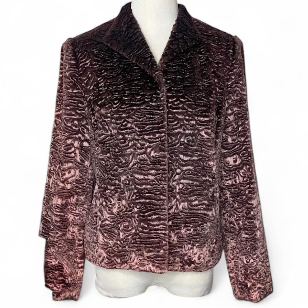 Kate Hill | Dusty Violet Purple Faux Fur Blazer Jacket, Women’s Size 6